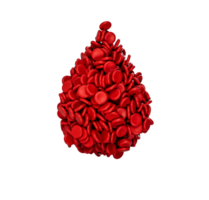 Drop of Red Blood Cells  3D Illustration png