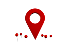 Locator mark of map and location pin or navigation icon sign with search concept. 3D illustration png