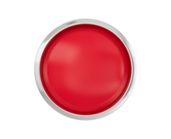 illustration 3d de l'icône du bouton d'application vierge rouge et argent png