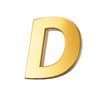 golden Alphabet d 3d golden Briefe Zahlen 3d Illustration png