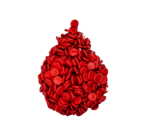 Drop of Red Blood Cells 3D Illustration png