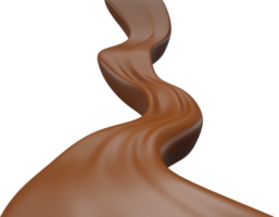 Chocolate wave beautiful, elegant splash of chocolate 3d illustration png