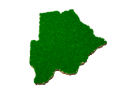 Botswana Map soil land geology cross section with green grass and Rock ground texture 3d illustration png