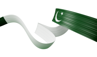 14 de agosto feliz día de la independencia de pakistán. celebración del día de la independencia. ondeando la bandera de Pakistán. ilustración 3d png