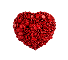 Red blood cells in Shape of heart  3d illustration png