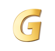 d'oro alfabeto g 3d d'oro lettere numeri 3d illustrazione png