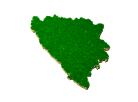 bosnia y herzegovina mapea la sección transversal de geología de la tierra del suelo con hierba verde y textura de suelo de roca ilustración 3d png