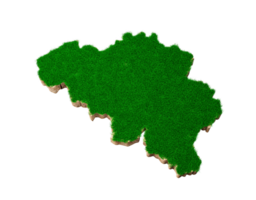 belgien karte boden land geologie querschnitt mit grünem gras und felsen bodentextur 3d illustration png