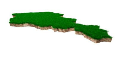 carte de l'arménie coupe transversale de la géologie des sols avec de l'herbe verte et de la texture du sol rocheux illustration 3d png