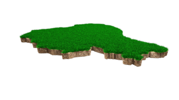 ecuador mappa suolo geologia sezione trasversale con erba verde e roccia terreno texture 3d illustrazione png