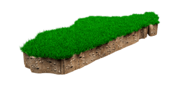madagascar mappa suolo geologia sezione trasversale con erba verde e struttura rocciosa 3d illustrazione png