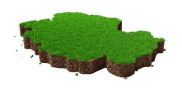 carte de l'allemagne illustration 3d de la texture de l'herbe et du sol png