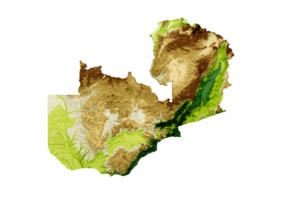 Zâmbia mapa sombreado alívio cor altura mapa 3d ilustração png