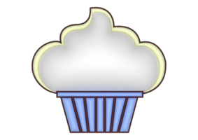 3d cupcake icon in cartoon style transparent background png