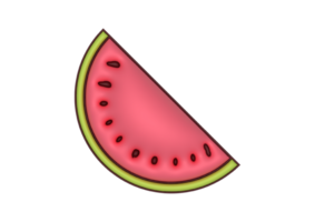 3d watermelon slice icon cartoon style transparent background png
