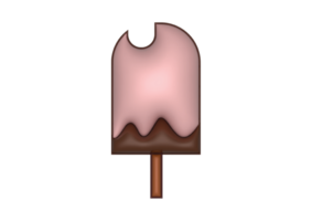 3d ice cream popsicle icon cartoon style transparent background png