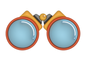 3d pair of binoculars icon cartoon style transparent background png