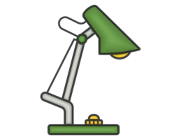 3d green desk lamp icon on a transparent background png