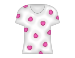 3d t - camisa con rosado corazones en eso png