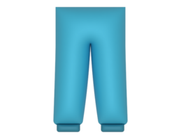 3d blue pants on transparent background png
