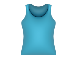 3d blue tank top on a transparent background png