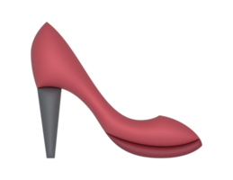 3d red high heel shoe on a transparent background png