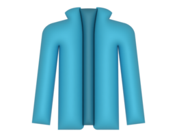 3d blue jacket icon transparent background png