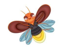 3d Firefly Lightning Bug on a transparent background png