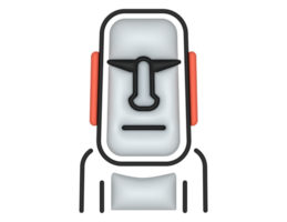 3d Easter Island on a transparent background png