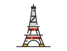 3d eiffel torre en un transparente antecedentes png