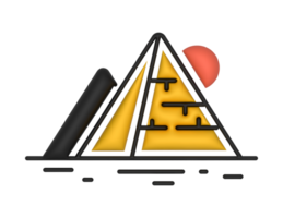 3d egypt pyramid icon flat style isolated on transparent background png