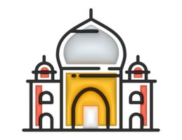 3d Taj Mahal icon on a transparent background png