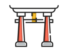 3d japansk helgedom på en transparent bakgrund png