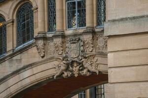 A close up of the coat of arms on Hertford Bridge photo