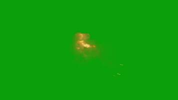 explosión animación verde pantalla video