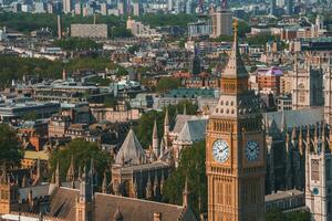 grande ben y Westminster puente en Londres foto