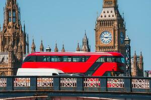 Big Ben and Westminster bridge in London photo