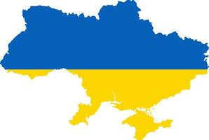 Map of Ukraine with a Ukrainian flag background vector