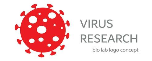 Medical lab logo concept, virus research logotype template, medical logo drawing mockup vector illustration