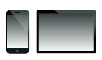 Mobile devices shapes, a smartphone and a tablet vector illustration