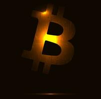 Golden Bitcoin vector sign