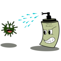 infeccioso peligroso virus prevención dibujos animados ilustración png
