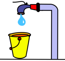 illustrazione di un' rubinetto dove acqua arriva su unico e semplice png