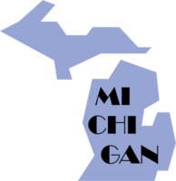 outline drawing of michigan state map. png