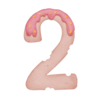 Number watercolor cookies png