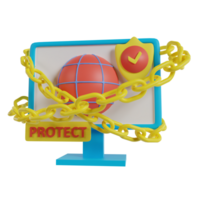 Internet web security icon, 3d icon element for internet system png