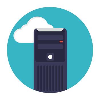 nube informática vinculado a servidor, servidor apoyo vector