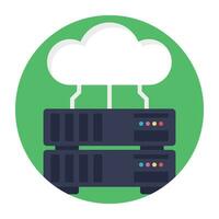 Cloud computing linked to server, server backup vector