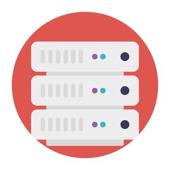 Cloud computing linked to server, server backup vector