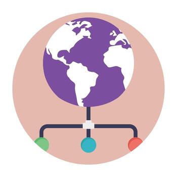 Flat vector icon design of circuit board, cybernetic element
